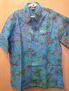 Batik Hemd - Abstrakt Blau